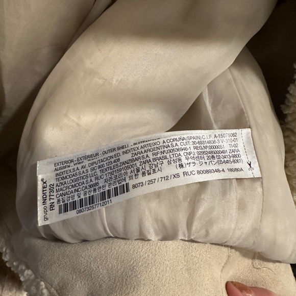 Zara Cream Sherpa Jacket - Picture 4 of 6